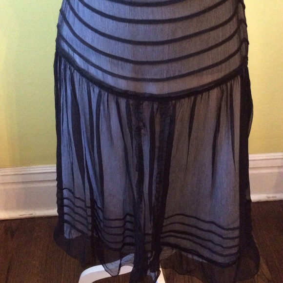 Sophia Michelle NWT Sheer Black Silk Skirt Sz 10 - Picture 2 of 13